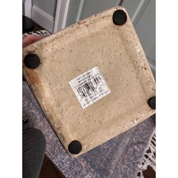 Unique planter has a beige concrete look - Picture 5 of 7